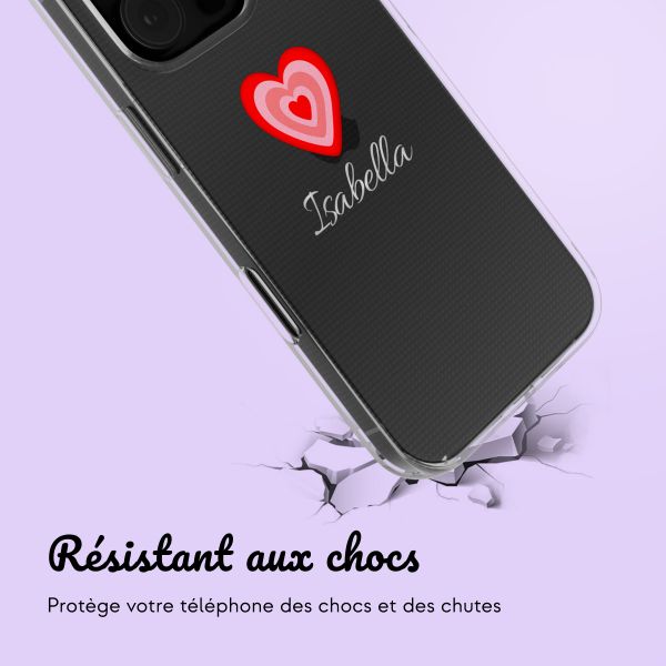 Coque personnalisée avec un cœur iPhone 16 Pro Max - Transparent