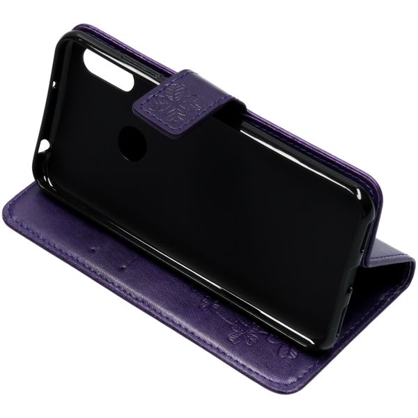 Etui de téléphone Fleurs de Trèfle Huawei Y6 (2019) - Violet