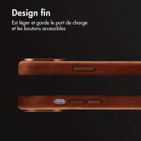 Accezz Coque MagSafe en cuir vintage Apple iPhone 15 - Tabacco Cognac