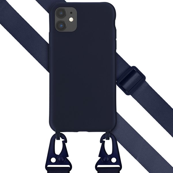 Selencia Coque silicone avec cordon amovible iPhone 11 - Bleu foncé