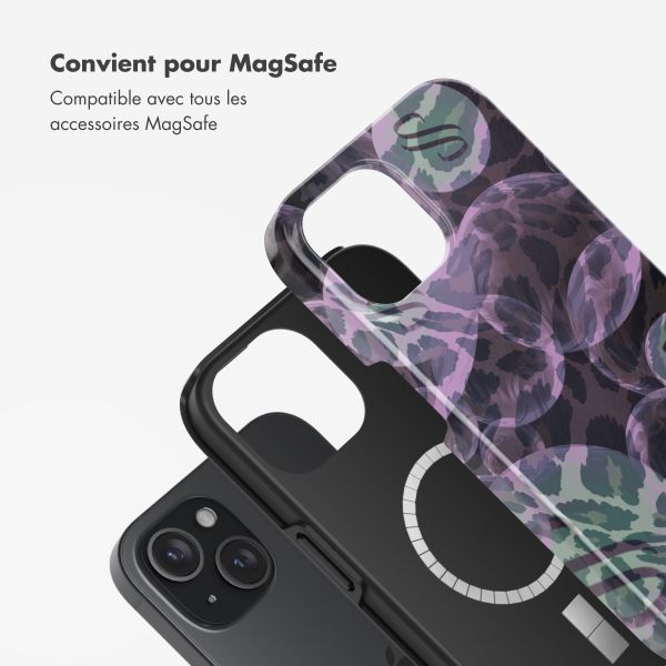 Selencia Coque arrière Vivid Tough avec MagSafe iPhone 15 - Leo Bubble Green