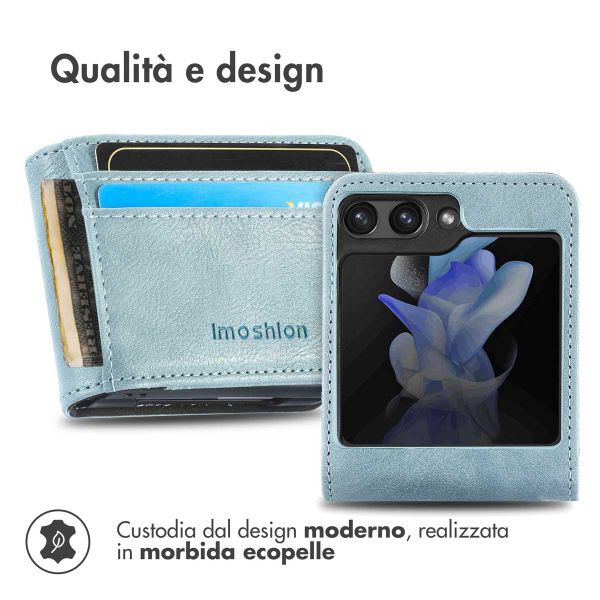 imoshion Étui de télephone portefeuille Luxe Samsung Galaxy Z Flip 5 - Bleu clair
