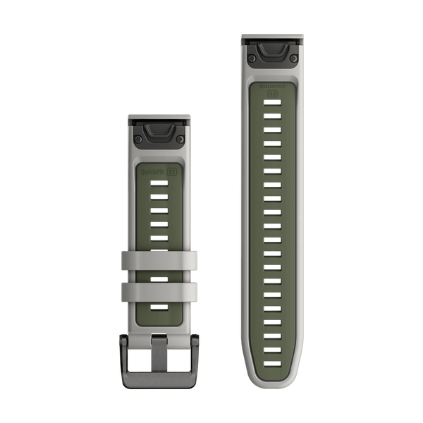 Garmin Bracelet QuickFit® en silicone  - Connexion Garmin 22 mm - Fog Gray / Moss