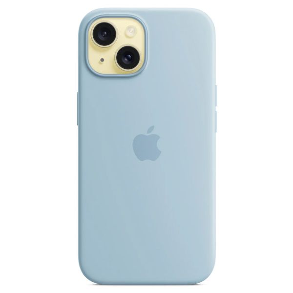 Apple Coque en silicone MagSafe Apple iPhone 15 - Bleu clair