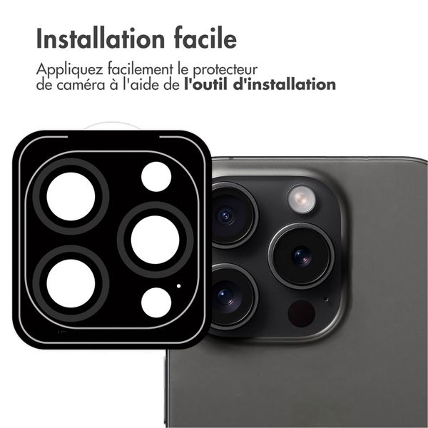 imoshion Lot de 2 protections d'objectif de caméra Apple iPhone 15 Pro / 15 Pro Max - Black Titanium