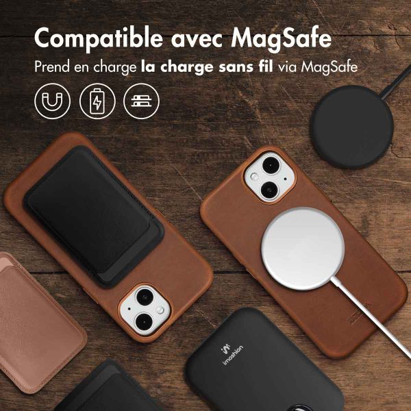 Accezz Coque MagSafe en cuir vintage Apple iPhone 13 - Tabacco Cognac
