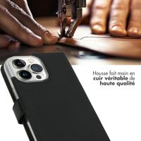 Selencia Étui portefeuille en cuir véritable Apple iPhone 14 Pro Max - Noir