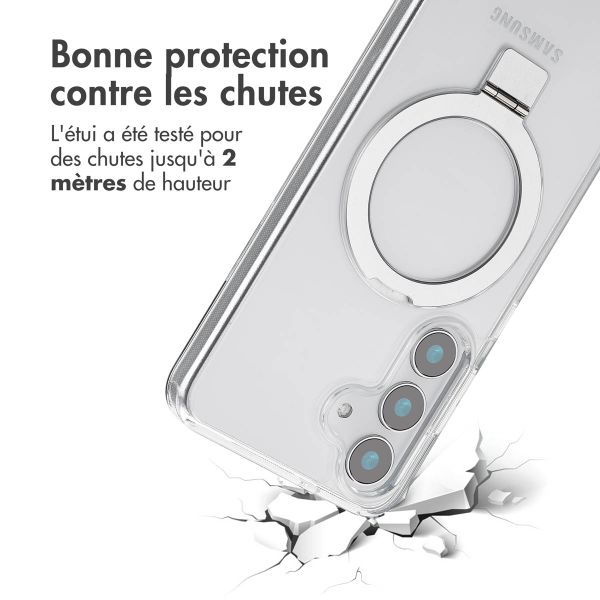 Accezz Coque Ring Stand avec MagSafe Samsung Galaxy S25 - Transparent