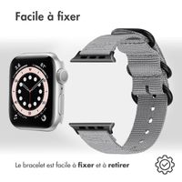 imoshion Bracelet en nylon Apple Watch Series 1-9 / SE - 38/40/41 mm / Series 10 - 42 mm - Gris