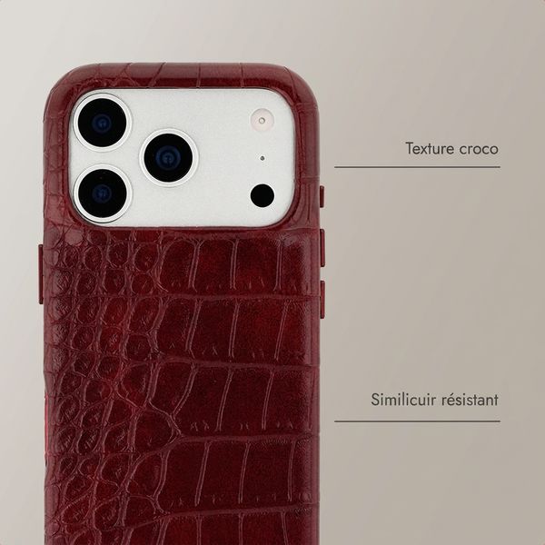 Selencia Coque arrière Croco avec MagSafe Apple iPhone 17 Pro - Burgundy