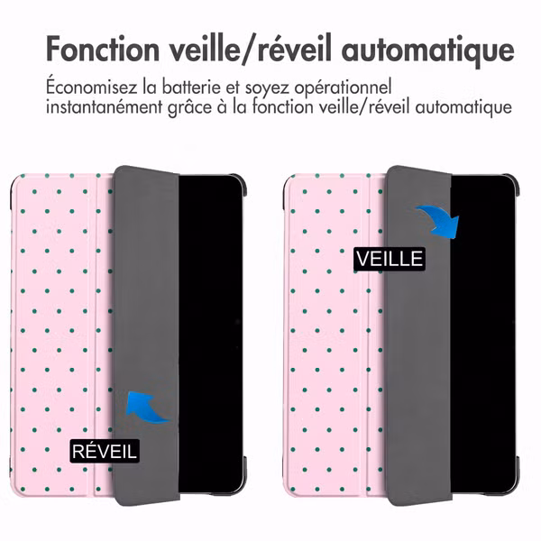 imoshion Coque tablette Design Trifold Apple iPad Air 11 pouces (2026) M4 / (2025) M3 / (2024) M2 / Air 5 (2022) / Air 4 (2020) - Happy Dots