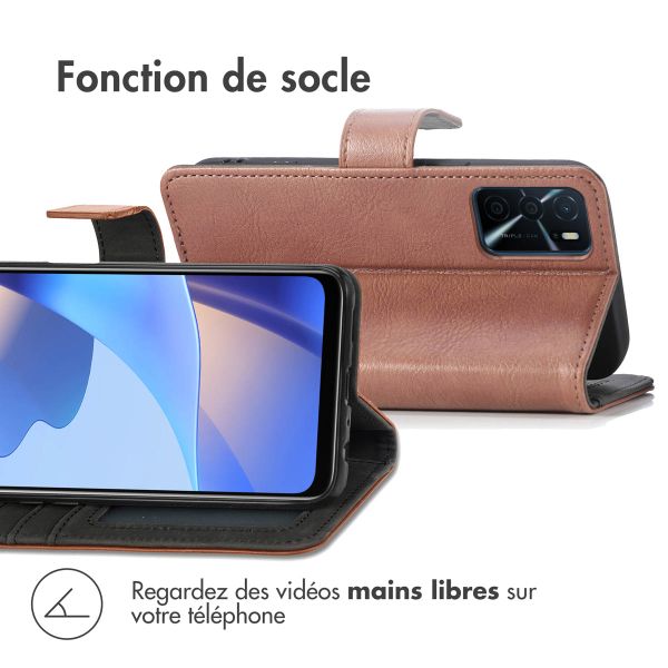 imoshion Étui de téléphone portefeuille Luxe Oppo A16(s) / A54s - Brun