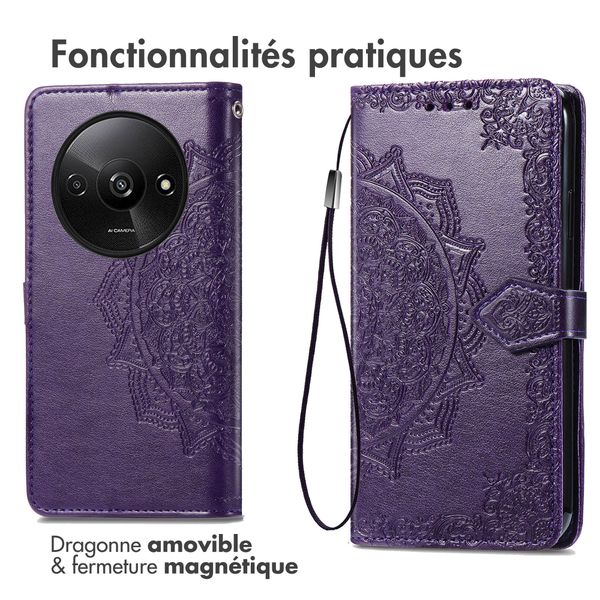 imoshion Etui de téléphone portefeuille Mandala Xiaomi Redmi A3 - Violet