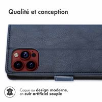 imoshion Étui de téléphone portefeuille Luxe iPhone 15 Pro - Bleu foncé