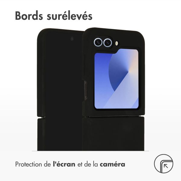 Accezz Coque Liquid Silicone Samsung Galaxy Z Flip 6 - Noir