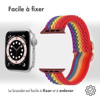 imoshion Bande élastique en nylon Apple Watch Series 1-9 / SE - 38/40/41 mm / Series 10 - 42 mm - Rainbow