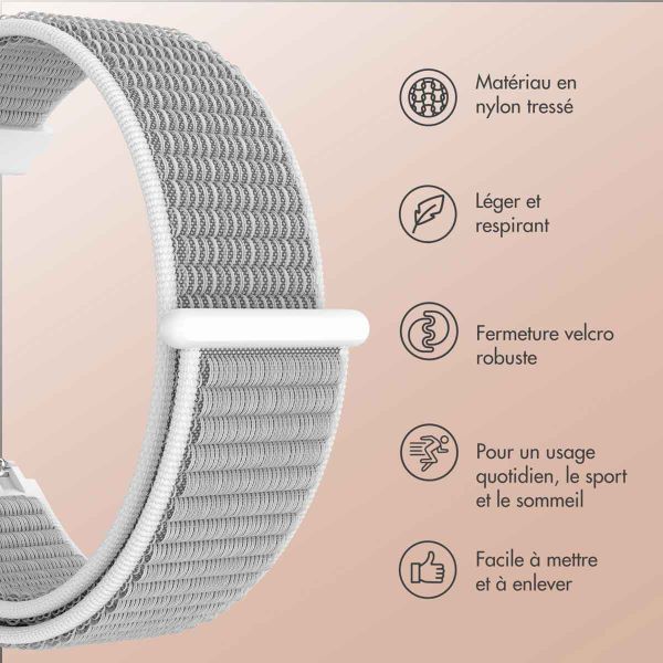 imoshion Bracelet en nylon avec fermeture velcro - Connexion universelle 20 mm - Gris