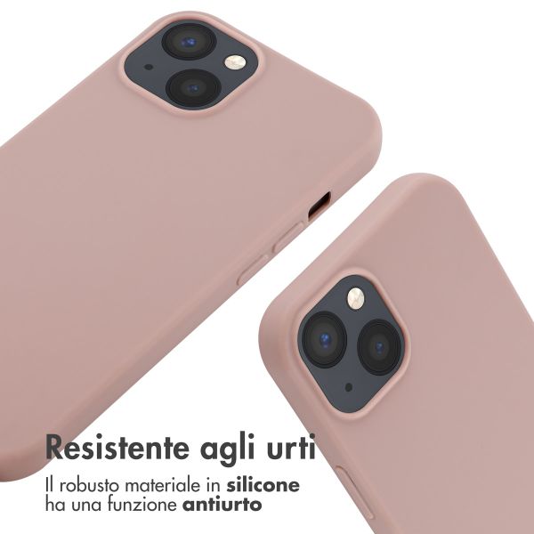 imoshion Coque en silicone avec cordon Apple iPhone 13 - Sand Pink