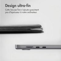 Accezz Leather Pochette ordinateur Apple MacBook 13 pouces - Noir