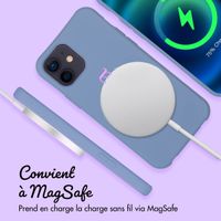 Coque de couleur personnalisée MagSafe avec cordon amovible  et nom iPhone 12 Pro - Ash Blue