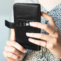 Selencia Étui portefeuille en cuir véritable Samsung Galaxy S9 - Noir