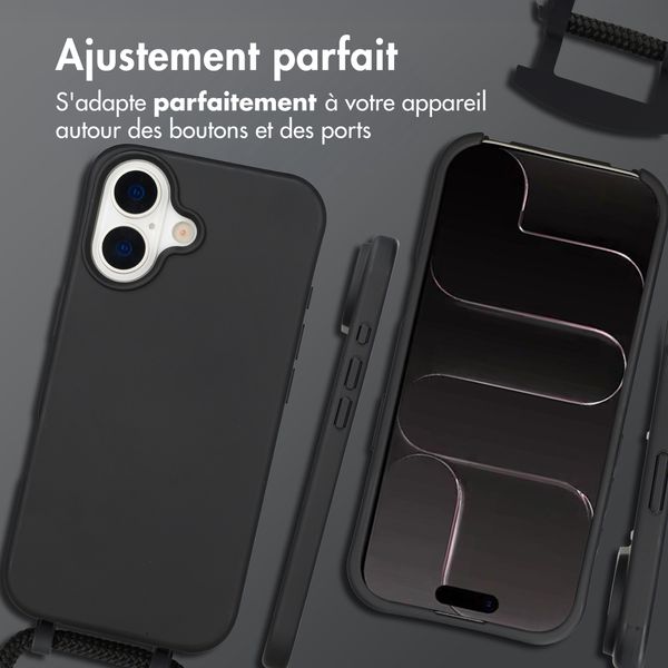 imoshion Coque arrière Color avec cordon amovible et MagSafe Apple iPhone 17 - Noir