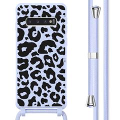 imoshion Coque design en silicone avec cordon Samsung Galaxy S10 - Animal Lila