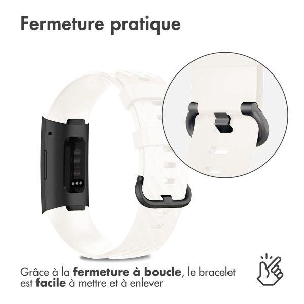 imoshion Bracelet en silicone le Fitbit Charge 3 / 4 - Blanc