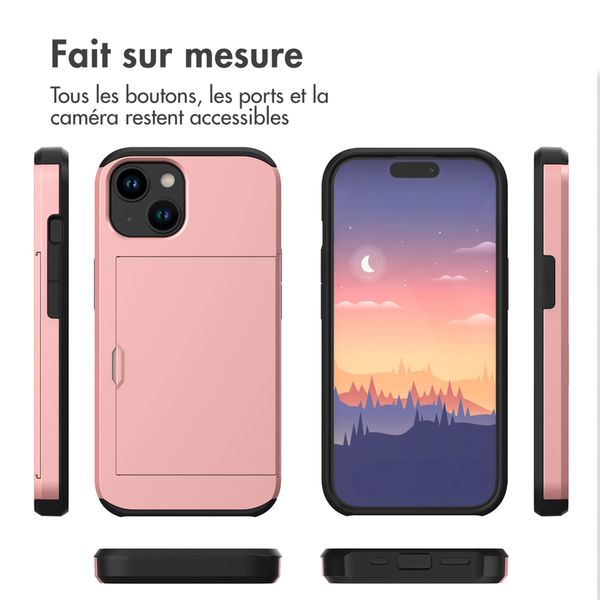 imoshion Coque arrière avec porte-cartes Apple iPhone 15 - Rose Doré