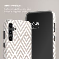 Selencia Coque arrière Vivid Samsung Galaxy S23 FE - Beige Zigzag