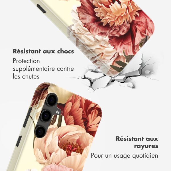 Selencia Coque arrière Vivid Samsung Galaxy S24 FE - Vintage Peony