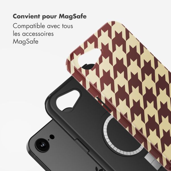 Selencia Coque arrière Vivid avec MagSafe Apple iPhone 16e - Pied-de-Poule