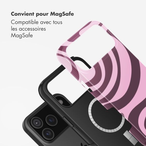 Selencia Coque arrière Vivid avec MagSafe Apple iPhone 17 Pro Max - Wavy Swirl Pink Plum