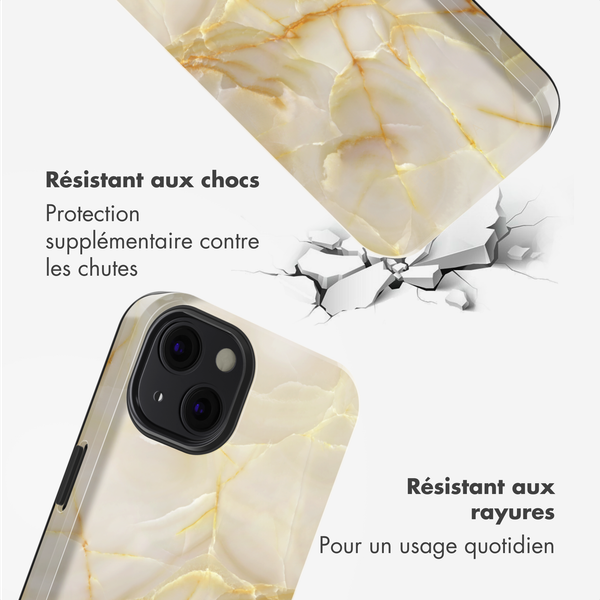 Selencia Coque arrière Vivid Apple iPhone 13 - Golden Beige Marble