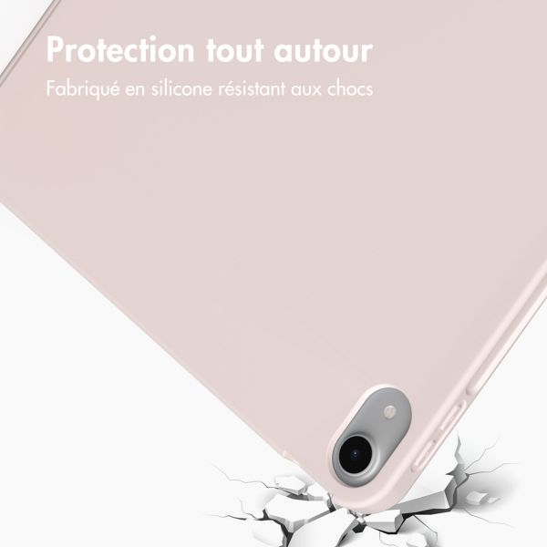 Accezz Coque tablette portefeuille Smart Silicone Apple iPad Air 11 pouces (2025) M3 / (2024) M2 / Air 5 (2022) / Air 4 (2020) - Rose