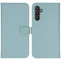 Selencia Étui portefeuille en cuir véritable Samsung Galaxy A34 (5G) - Bleu clair