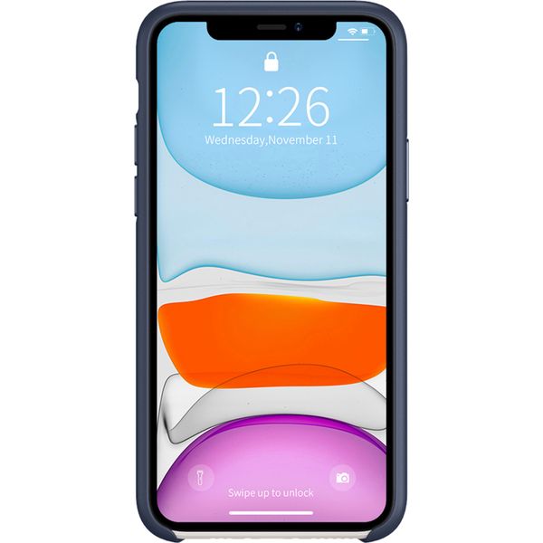 Valenta Coque en cuir Luxe iPhone 11 - Bleu foncé