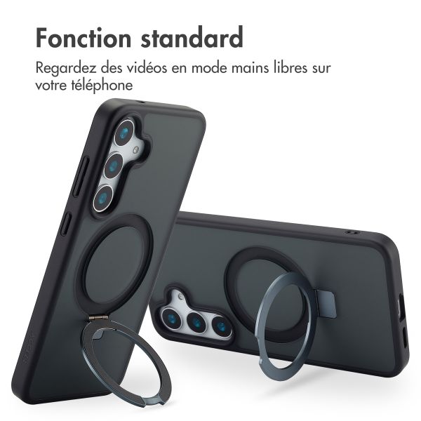 Accezz Coque Ring Stand avec MagSafe Samsung Galaxy S25 Plus - Noir