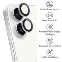 imoshion Lot de 2 protections d'objectif de caméra Apple iPhone 17 / 16 / 16 Plus - Blanc