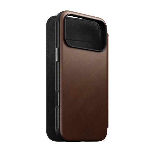Nomad Étui de télephone portefeuille Modern Leather Folio Apple iPhone 17 Pro Max - Marron