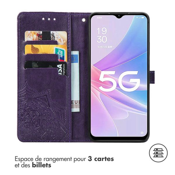 imoshion Etui de téléphone portefeuille Mandala Oppo A58 (4G) - Violet