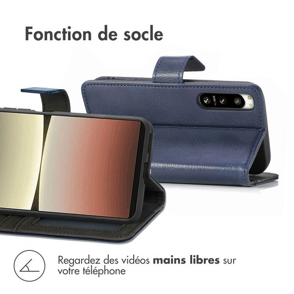 imoshion Étui de téléphone portefeuille Luxe Sony Xperia 5 IV - Bleu foncé