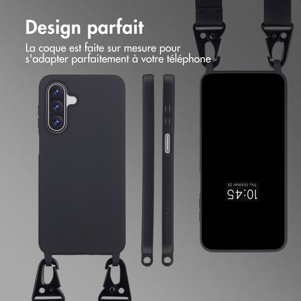 Selencia Coque silicone avec cordon amovible Samsung Galaxy A17 - Noir