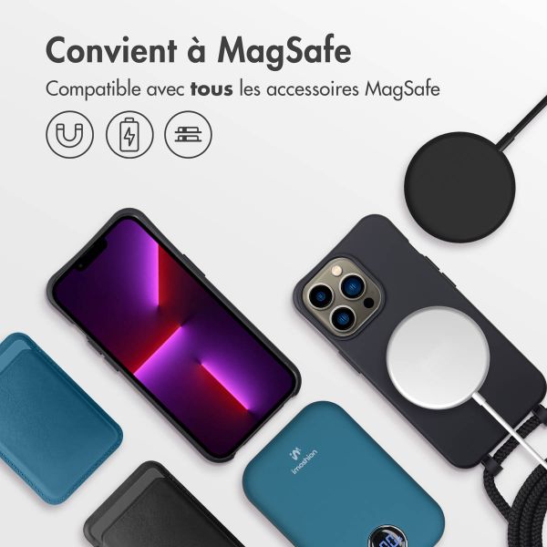 imoshion Coque arrière Color avec cordon amovible et MagSafe Apple iPhone 13 Pro - Noir
