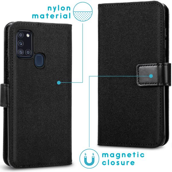 imoshion Étui de téléphone portefeuille Canvas Luxe Galaxy A21s