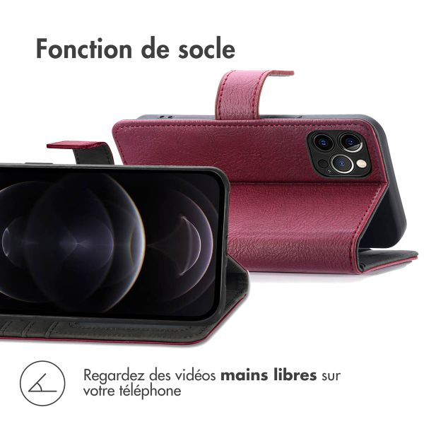 imoshion Étui de téléphone portefeuille Luxe iPhone 12 (Pro) - Bordeaux