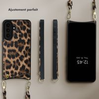 Selencia Coque de télephone Nova avec cordon et porte-cartes Samsung Galaxy A57 (5G) - Leopard