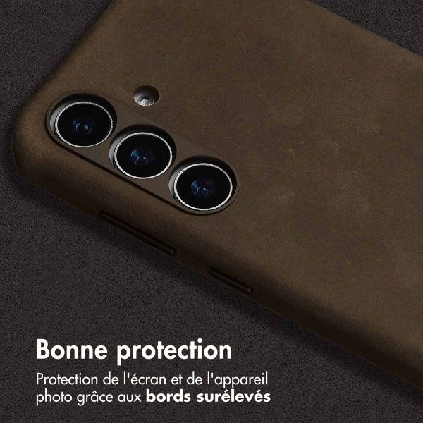 Accezz Coque MagSafe en cuir vintage Samsung Galaxy S24 / S25 - Rustic Brown