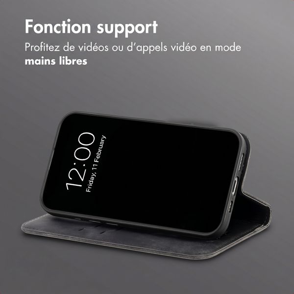 imoshion Étui de téléphone portefeuille Slim Motorola Moto G77 - Noir