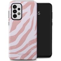 Selencia Coque arrière Vivid Tough Samsung Galaxy A33 - Colorful Zebra Old Pink